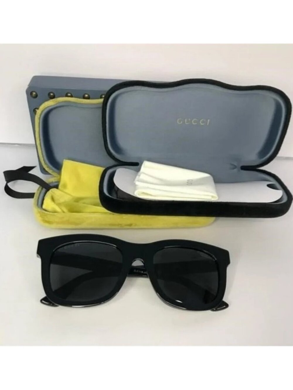 New - Gucci unisex Urban GG0326S GG/0326/S 001 Black Fashion Square Sunglasses… - Picture 6 of 12